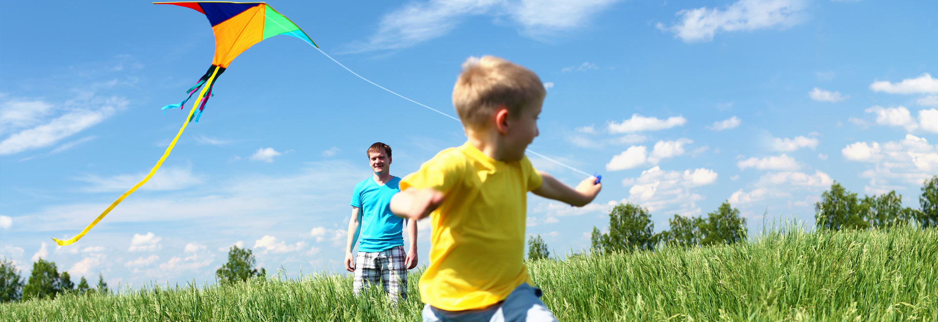Kid with kite - slider element