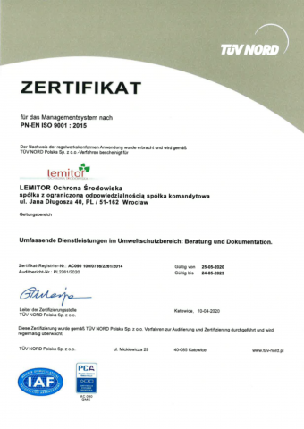 Zertifikat TUV Nord